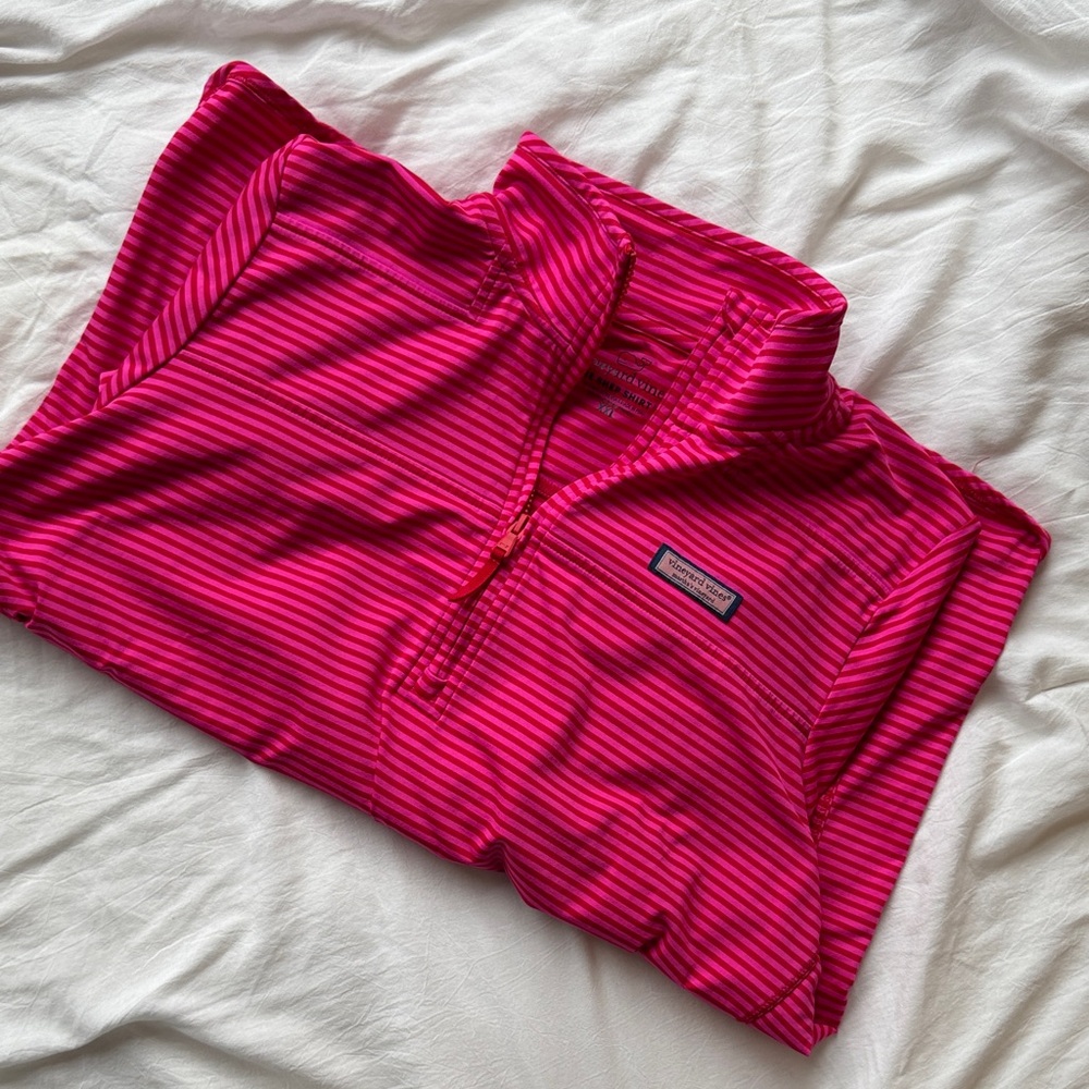 Vineyard Vines Fuchsia Quarter-Zip Shep Shirt